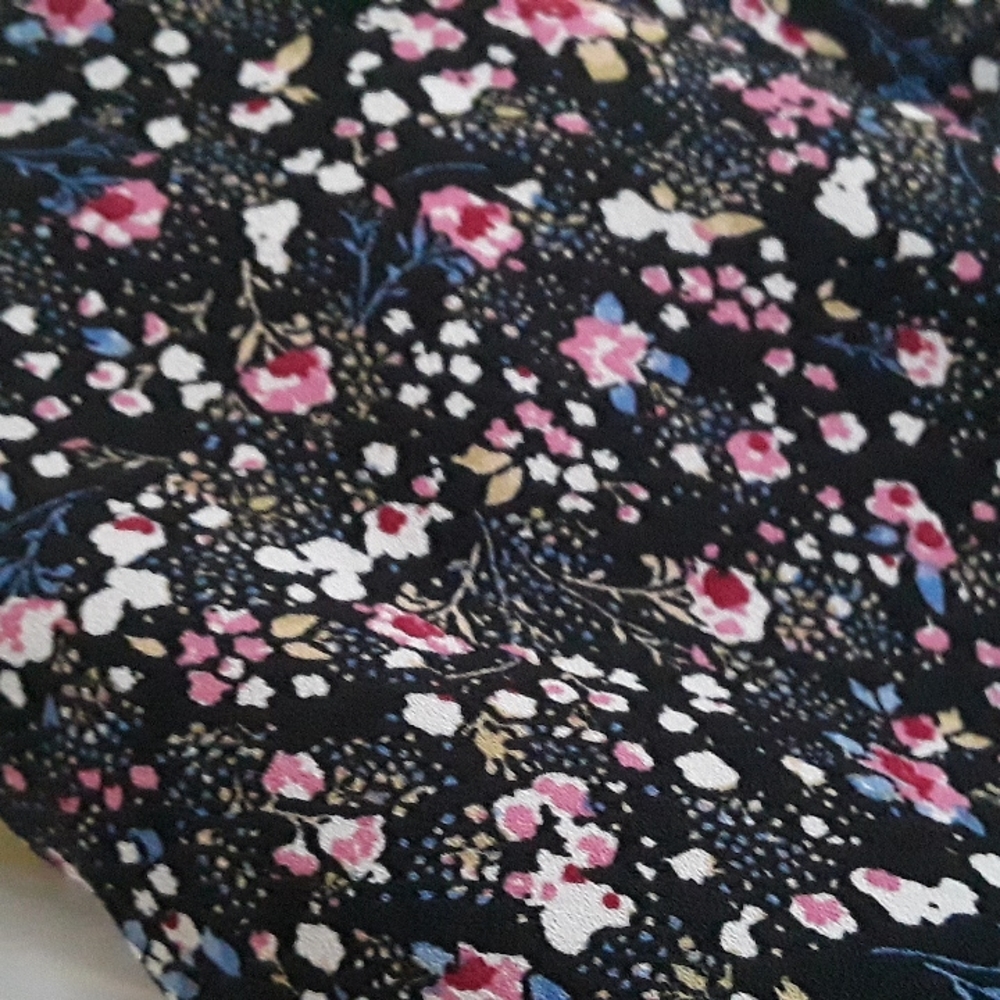 Forever 21 ditzy floral ruffle sleeve elastic waist boho top sz M pretty blouse - Picture 9 of 14